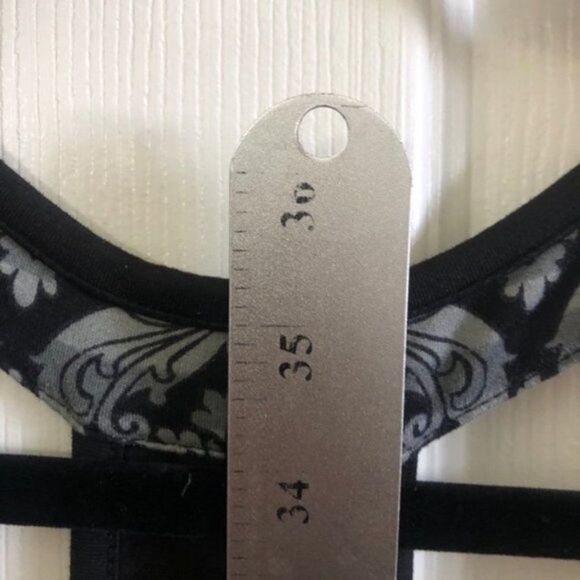 Lola Stretch Racerback Dress Damask Black Gray - Picture 2 of 10